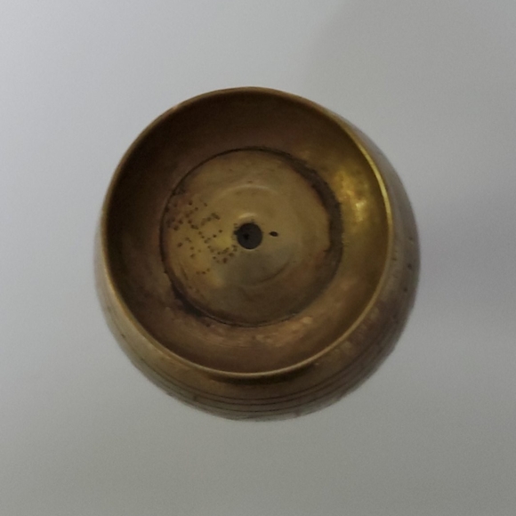 Vintage Etched Brass Vase - Picture 4 of 5